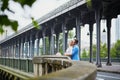 Just married couple in Paris, France Royalty Free Stock Photo