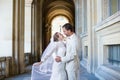 Just married couple in Paris, France Royalty Free Stock Photo