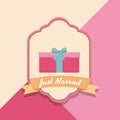 Just married design Royalty Free Stock Photo