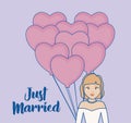 Just married design Royalty Free Stock Photo