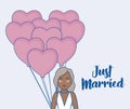 Just married design Royalty Free Stock Photo