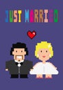 Just Married Greeting Card. Royalty Free Stock Photo