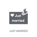 Just married icon. Trendy Just married logo concept on white background from Birthday party and wedding collection