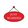 Just married icon vector sign and symbol isolated on white background Royalty Free Stock Photo