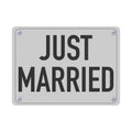 Just married metal plate for the car Royalty Free Stock Photo