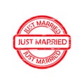 Just married stamp vector isolated on white background Royalty Free Stock Photo