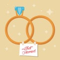 just married rings star background Royalty Free Stock Photo