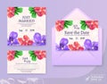 Just Married and Save Date Cards and Envelop Set