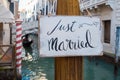 Just married sign Royalty Free Stock Photo