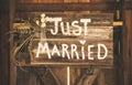 Just Married Sign Royalty Free Stock Photo