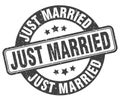 just married stamp. just married label. round grunge sign Royalty Free Stock Photo