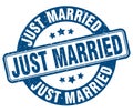 just married stamp. just married label. round grunge sign Royalty Free Stock Photo