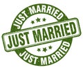 just married stamp. just married label. round grunge sign Royalty Free Stock Photo