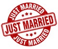 just married stamp. just married label. round grunge sign Royalty Free Stock Photo