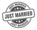 just married stamp. just married round grunge sign. Royalty Free Stock Photo