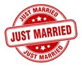 just married stamp. just married round grunge sign. Royalty Free Stock Photo