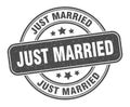 just married stamp. just married round grunge sign. Royalty Free Stock Photo