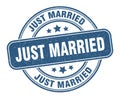 just married stamp. just married round grunge sign. Royalty Free Stock Photo