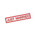 Just married stamp vector isolated on white background Royalty Free Stock Photo