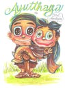 Just married Thai costume cartoon character to soak up acting cu