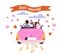 Just married vector poster Royalty Free Stock Photo