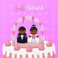 Just married wedding cake design Royalty Free Stock Photo