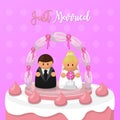 Just married wedding cake design Royalty Free Stock Photo