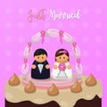 Just married wedding cake design Royalty Free Stock Photo