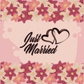 Just married wedding card Royalty Free Stock Photo