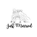 Just married wedding couple illustration Royalty Free Stock Photo
