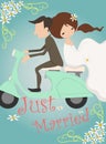 Just married wedding invitation card design Royalty Free Stock Photo