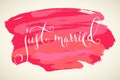 Just Married Wedding Modern Calligraphy