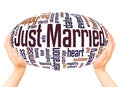 Just Married word cloud hand sphere concept