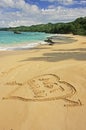 Just married written in sand Royalty Free Stock Photo
