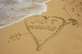 Just married written in sand Royalty Free Stock Photo