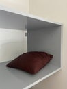 Maroon Color Pillow Silver Wall Shelf