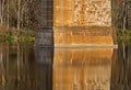 A Pillar Supporting Penman\'s Bridge on the Grand River in Paris, Ontario, Canada