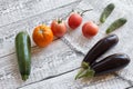 Just picked vegetables on white structured background Royalty Free Stock Photo