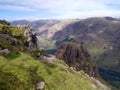 Near rocky outcrops by Pillar summit, Lake District Royalty Free Stock Photo