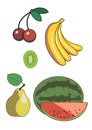 Just plain vector fruits Royalty Free Stock Photo