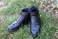 Just polished Shining black men half boots