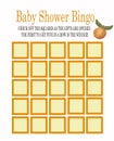 Little Cutie Citrus Orange Baby Shower Bingo Game