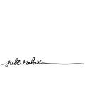 JUST RELAX brush calligraphy banner with doodle style