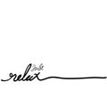 JUST RELAX brush calligraphy banner with doodle style