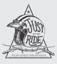 Just ride helmet with handle bar and muffler, t shirt print