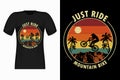 Just Ride Mountain Bike Vintage Retro T-Shirt Design