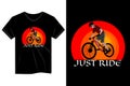 Just ride retro vintage t shirt design