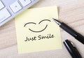 Just Smile Note Royalty Free Stock Photo