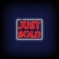 Just Sold Neon Signs Style Text vector