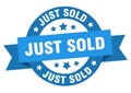 just sold round ribbon isolated label. just sold sign.